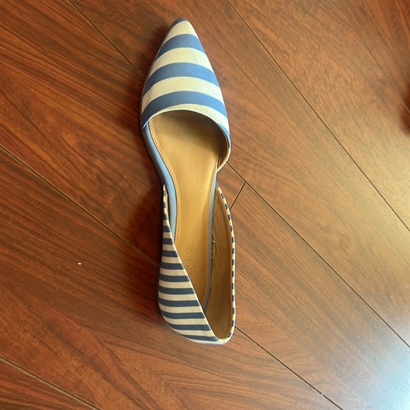 JCrew Zoe D’Orsay Blue and White Striped Flats - Picture 5 of 6